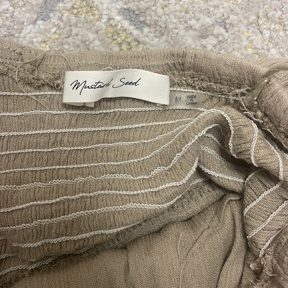 Mustard Seed Boho Strapless Maxi Dress with Side Split and Cutout Back (size m) - Picture 3 of 5